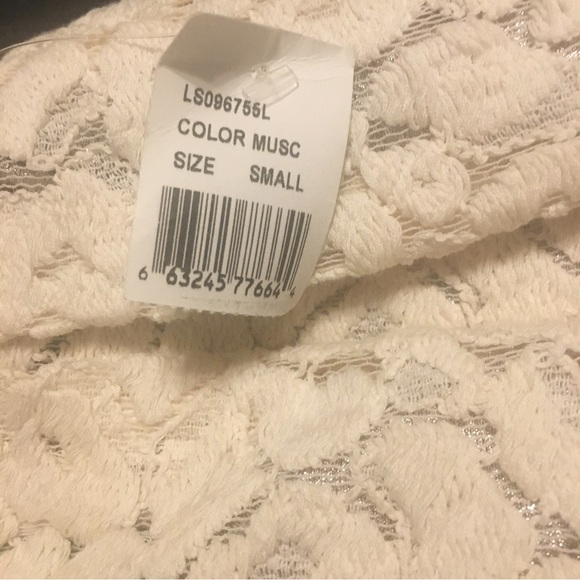 Elizabeth and James Skirt color: Music~Ivory & Silver floral lace brocade mini S - Picture 13 of 15